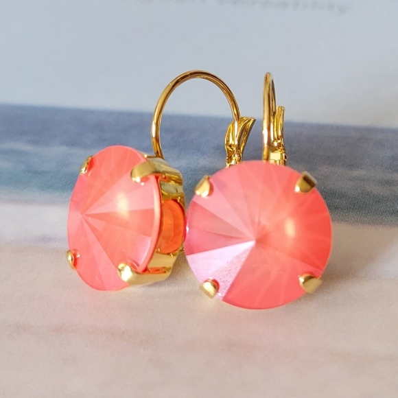 Austrian Crystal Earrings in Gold - Picture 5 of 10